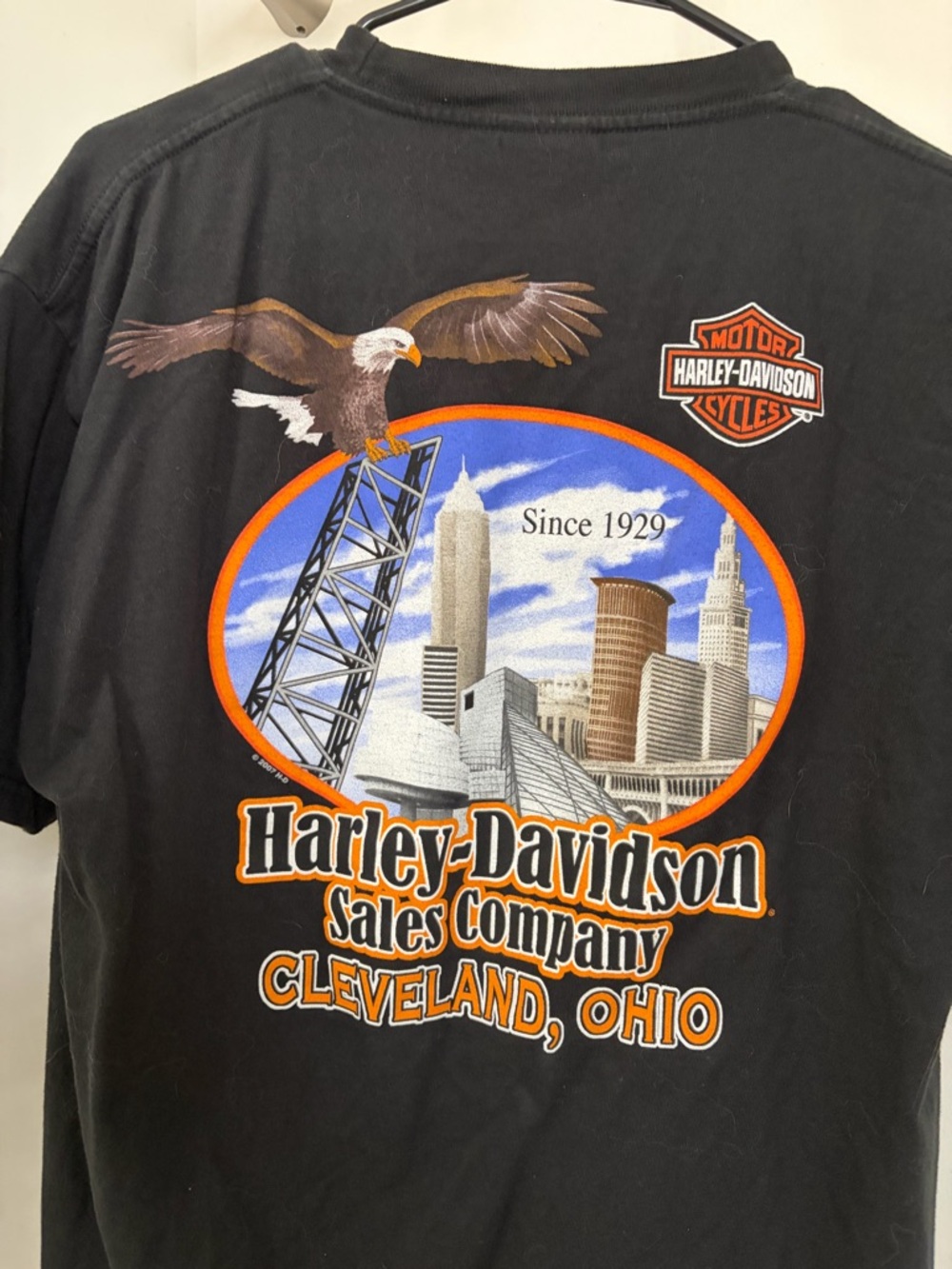 Harley-Davidson Black Short Sleeve Tee with Retro American‎ Classics Graphic - Picture 5 of 5